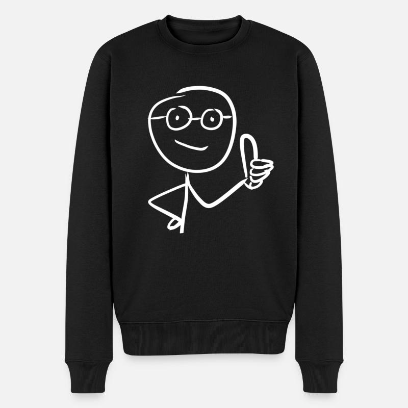 daumen hoch - Männer Premium Bio Pullover - Schwarz