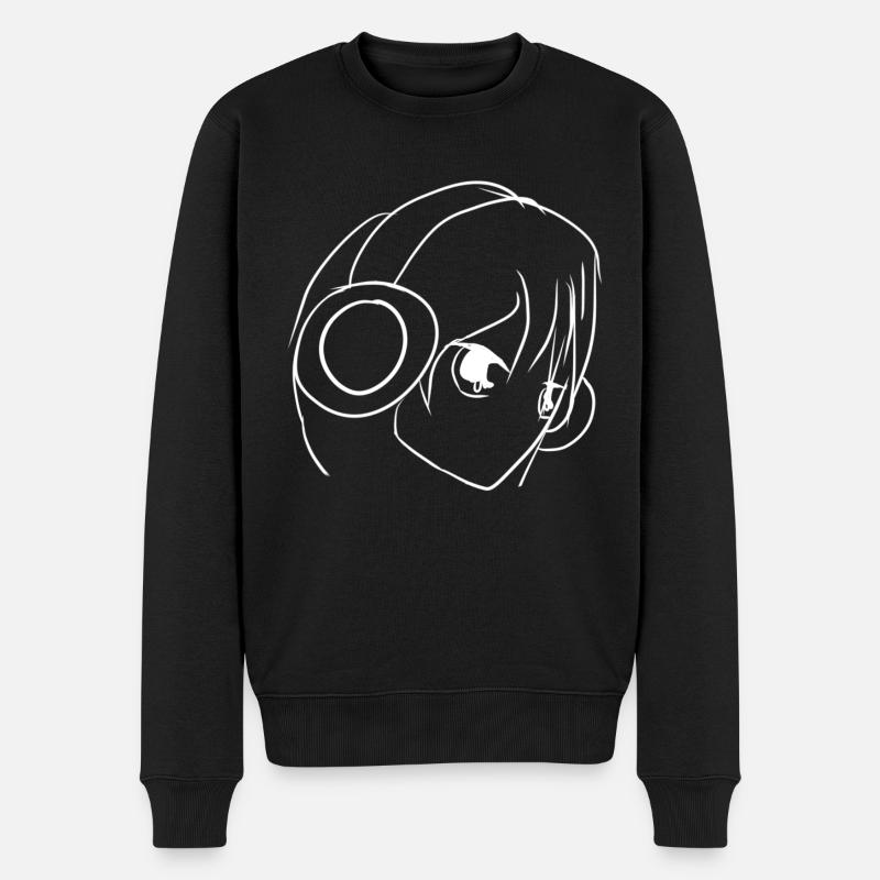 musik manga - Männer Premium Bio Pullover - Schwarz