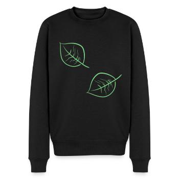 feuilles d’arbre - Pull Premium bio Homme - noir - Devant - Nico (187cm)