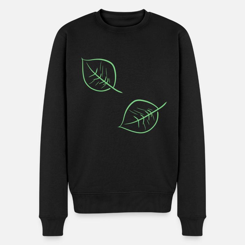 blätter baum - Männer Premium Bio Pullover - Schwarz