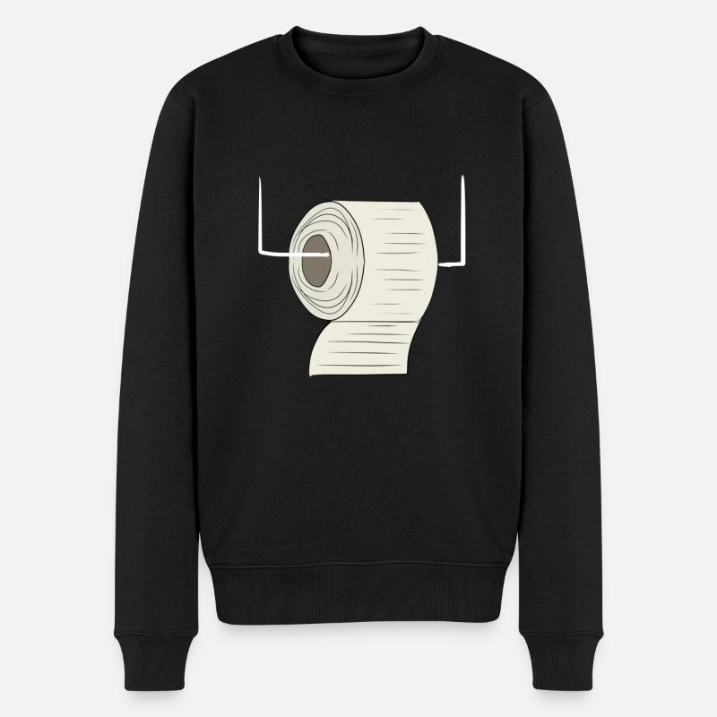 Klopapier toilette - Männer Premium Bio Pullover - Schwarz