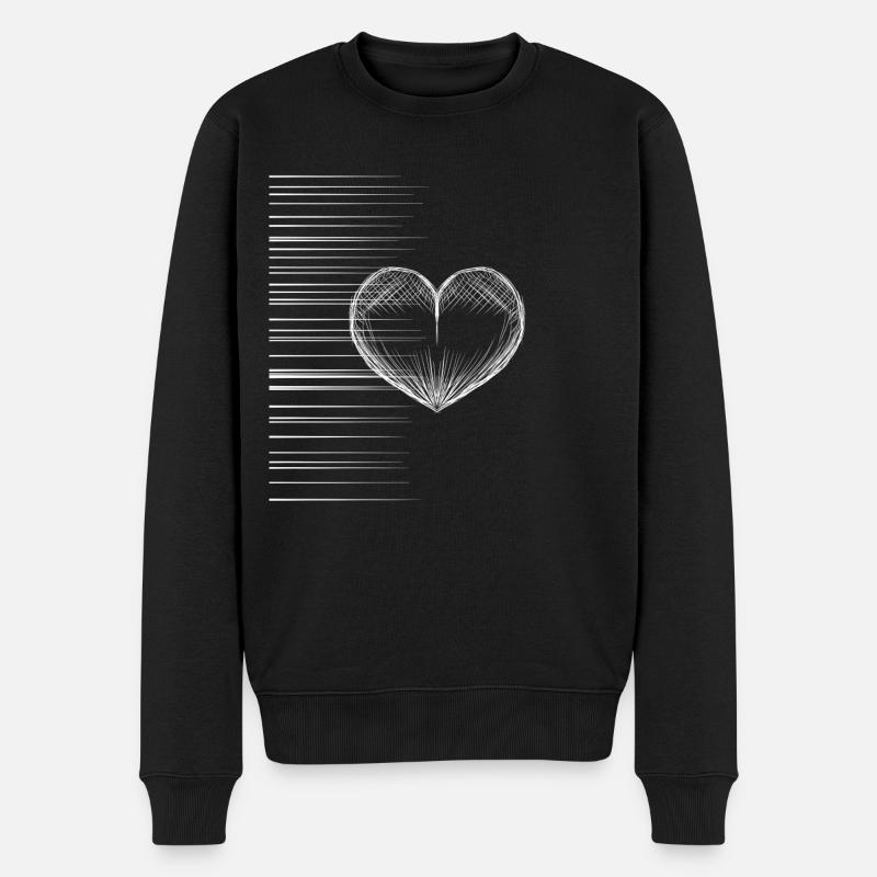 lignes cardiaques - Pull Premium bio Homme - noir