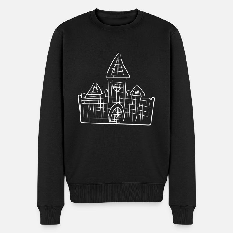 schloss mauern - Männer Premium Bio Pullover - Schwarz