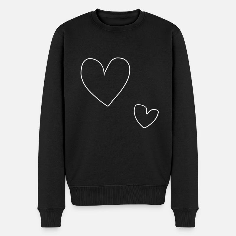 cœur grand - Pull Premium bio Homme - noir