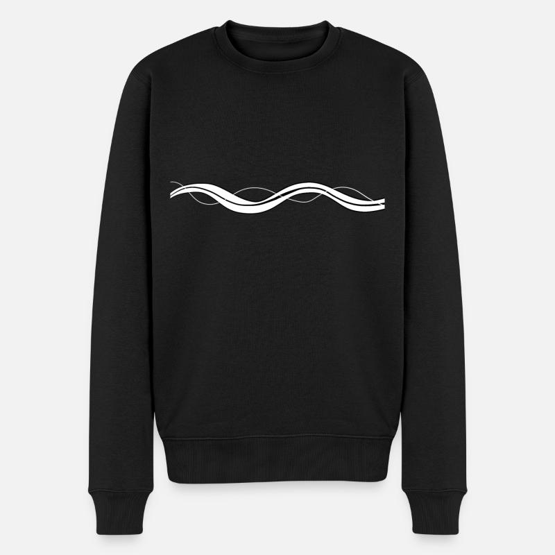 trait d’onde de ligne - Pull Premium bio Homme - noir