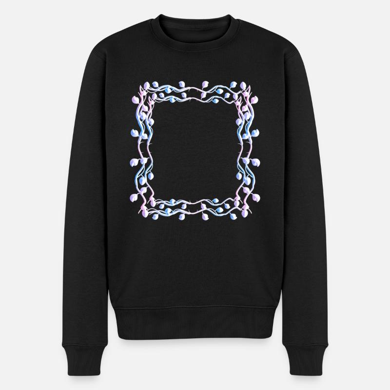 Leaves Square Shape Square Frame - Men's Premium Organic Jumper - black