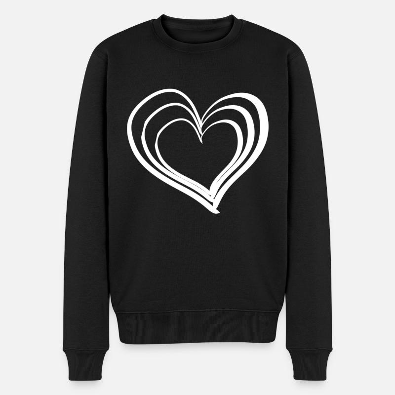 liebe Herz Symbol - Männer Premium Bio Pullover - Schwarz