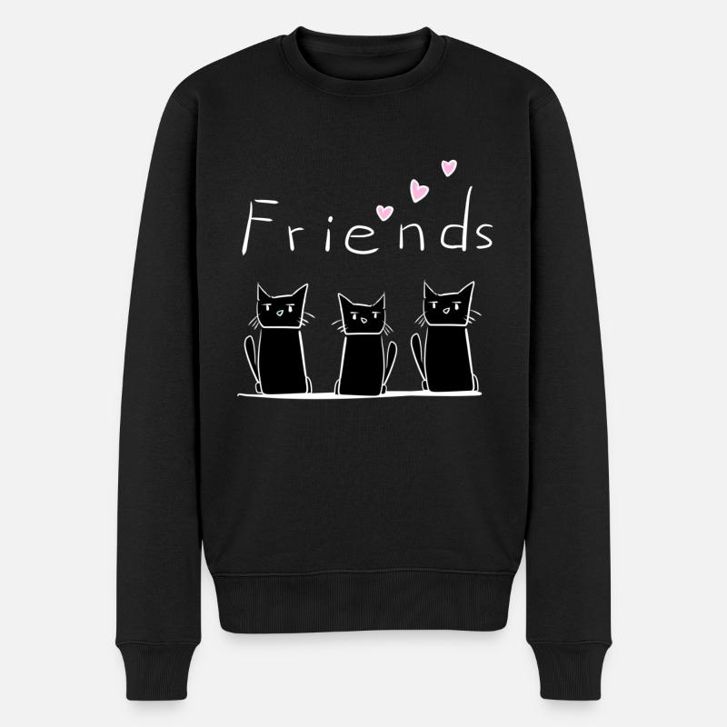 Amis trois chats animaux animal - Pull Premium bio Homme - noir