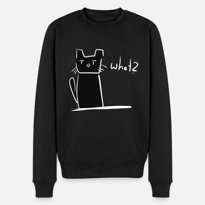 Chat confus animal mignon - Pull Premium bio Homme - noir