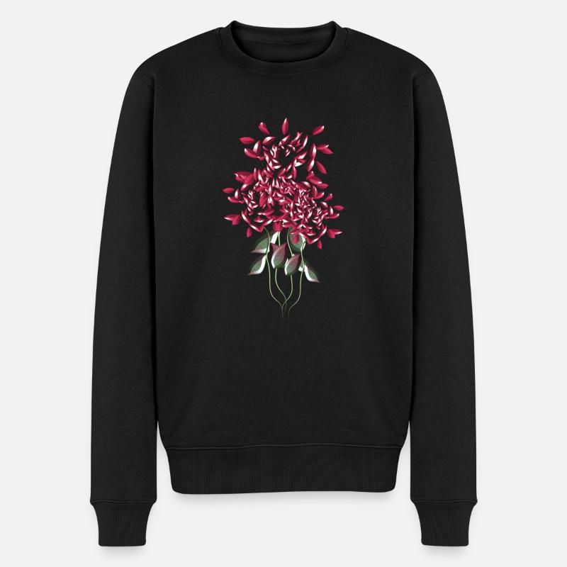 fleurs de rose rose fleur - Pull Premium bio Homme - noir