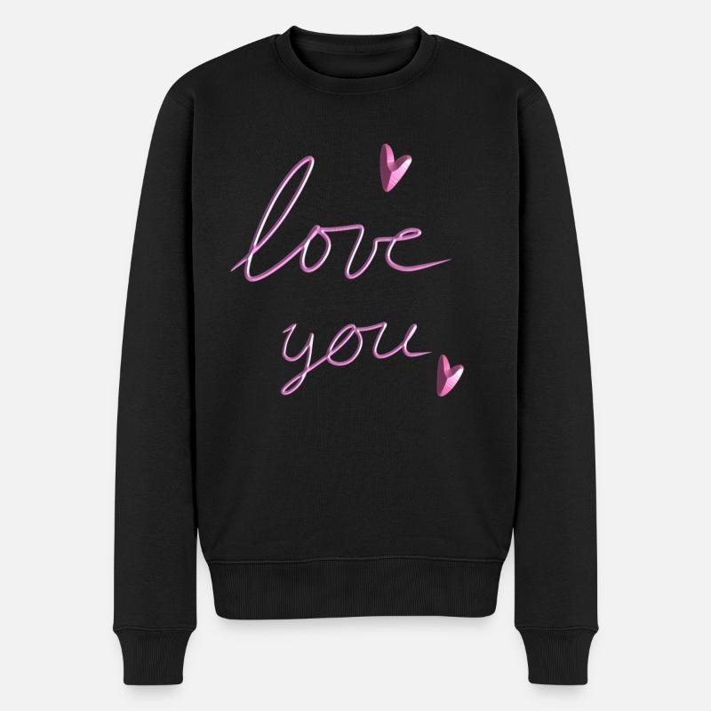 aime ton cœur rose - Pull Premium bio Homme - noir