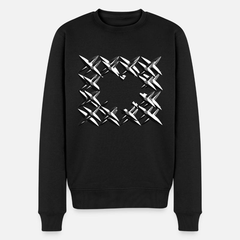 motif croix net gris - Pull Premium bio Homme - noir