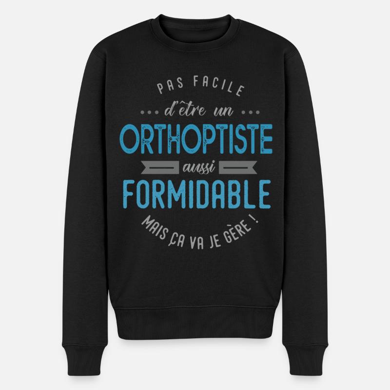 orthoptiste formidable - Pull Premium bio Homme - noir