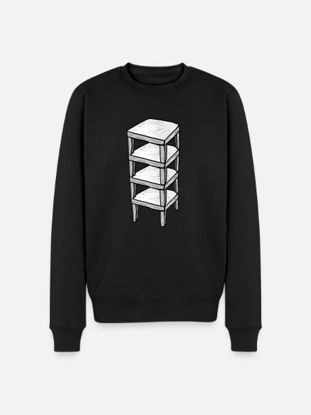 wooden shelf shelf furniture cartoon symbol - Men's Premium Organic Jumper - black