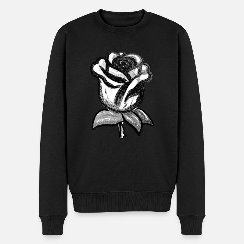 Fleur de rose gris - Pull Premium bio Homme - noir