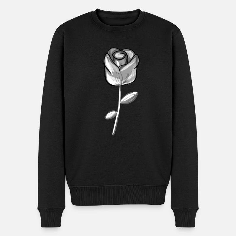 Fleur grise symbole rose - Pull Premium bio Homme - noir