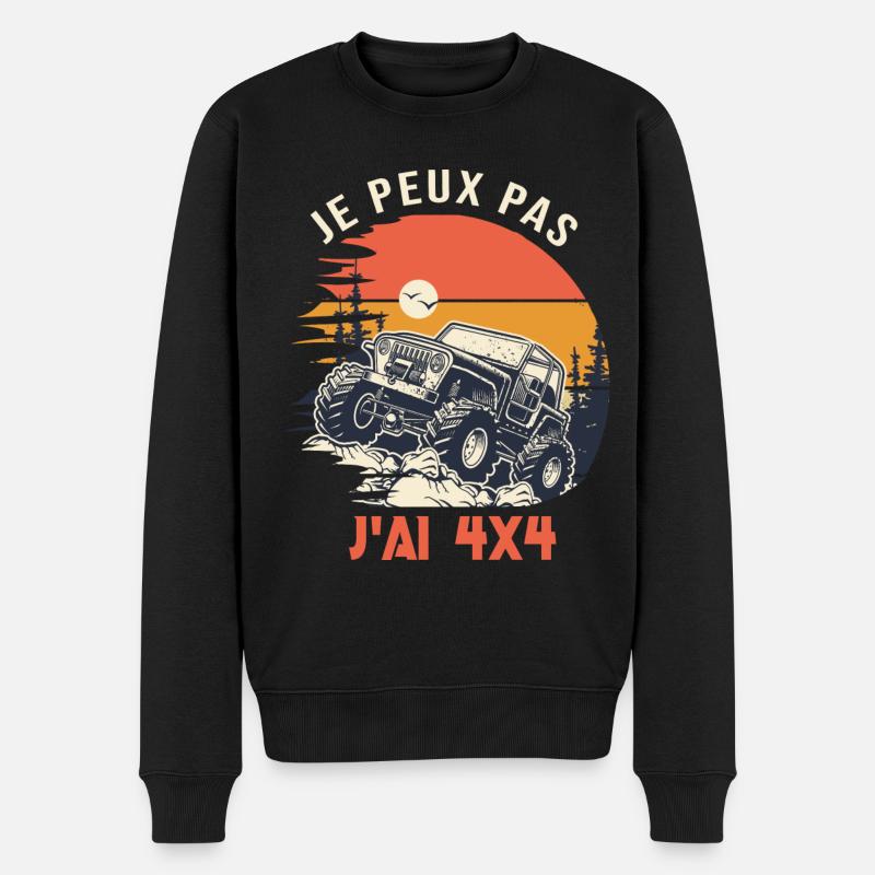 4x4 je peux pas j ai 4X4 humour 4X4 - Pull Premium bio Homme - noir