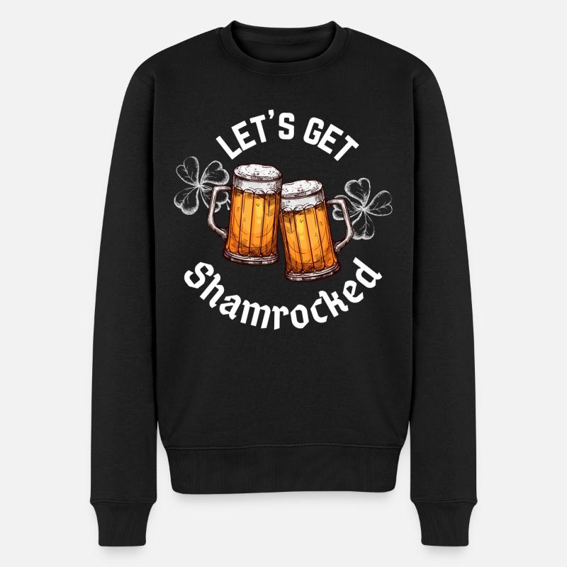 Lass uns den St. Patrick's Day Shamrocked bekommen - Männer Premium Bio Pullover - Schwarz