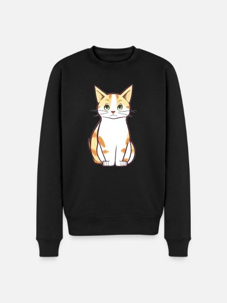 gatto giallo animale domestico - Maglione ecologico premium da uomo - nero