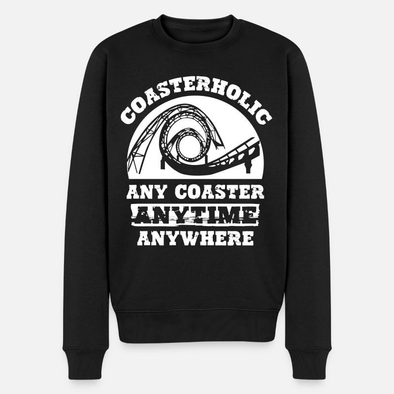 Coasterholic Roller Coaster - Männer Premium Bio Pullover - Schwarz