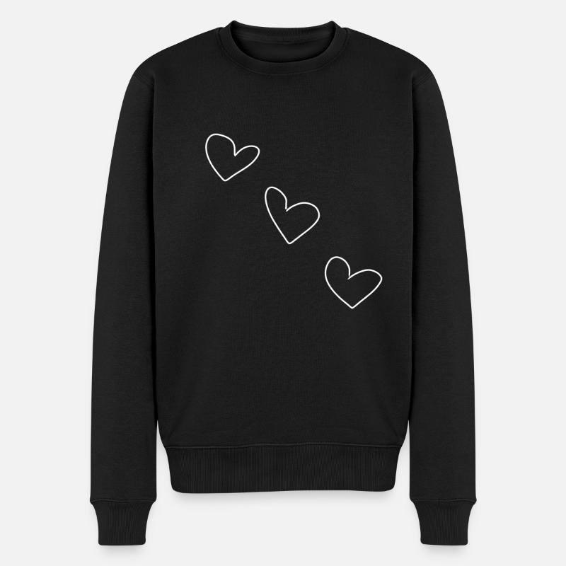Trois Coeurs Coeur Amour - Pull Premium bio Homme - noir