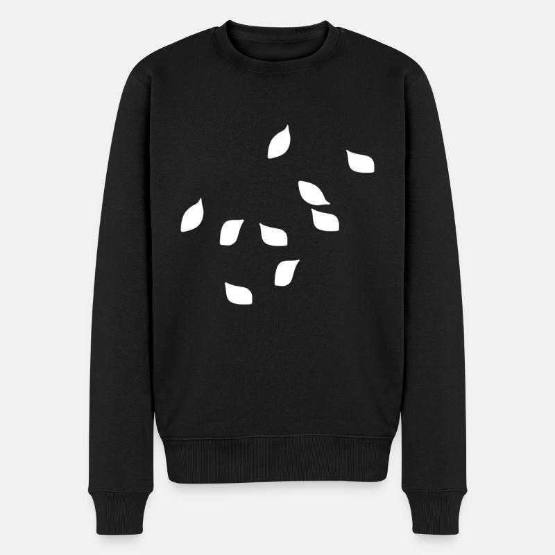 leaves leaf pattern plants nature - Men's Premium Organic Jumper - black