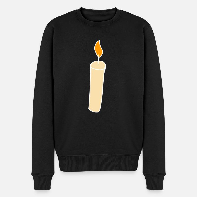 Bougie Symbole Feu Lumière - Pull Premium bio Homme - noir