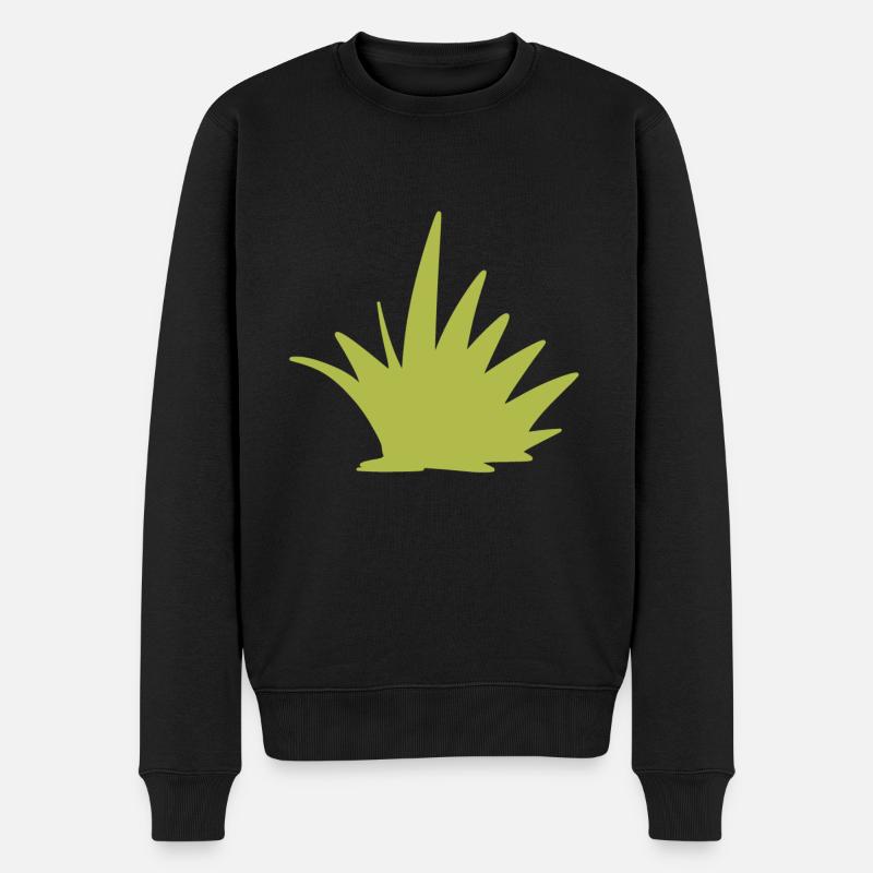 herbe symbole nature plante vert - Pull Premium bio Homme - noir