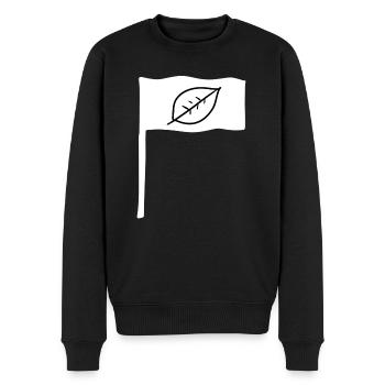 symbol flagge stange blatt natur - Männer Premium Bio Pullover - Schwarz - Vorne - Nico (187cm)