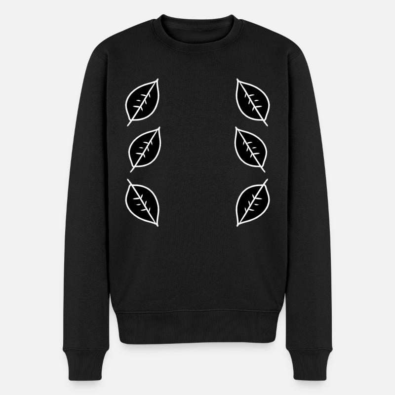 Pattern Leaf Leaves Frame Nature - Men's Premium Organic Jumper - black