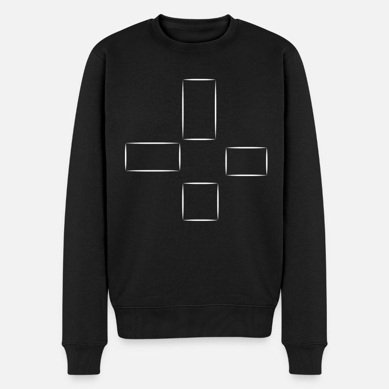 Square Pattern Four Shapes - Men's Premium Organic Jumper - black