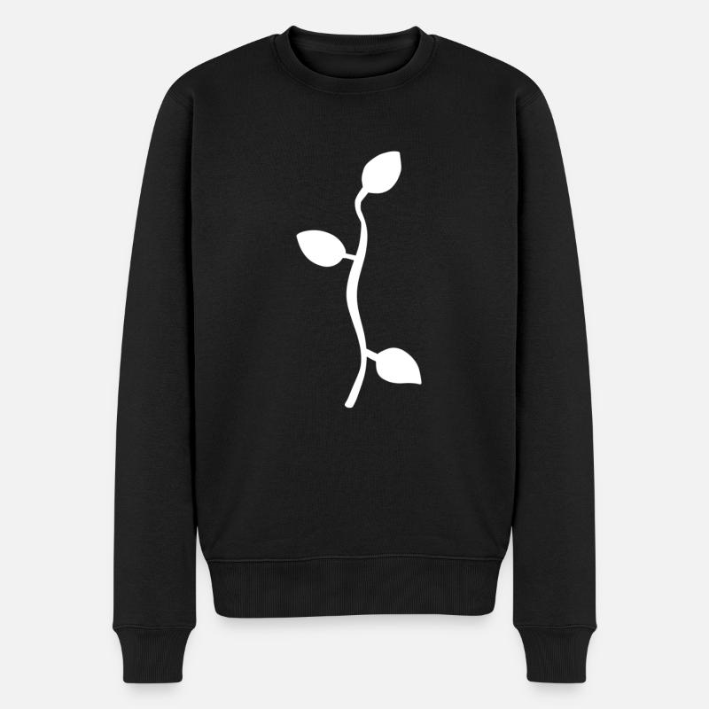 Feuille Feuilles Ligne Nature Branche - Pull Premium bio Homme - noir