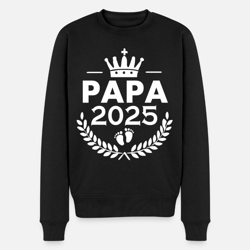 Papa 2025 - Männer Premium Bio Pullover - Schwarz