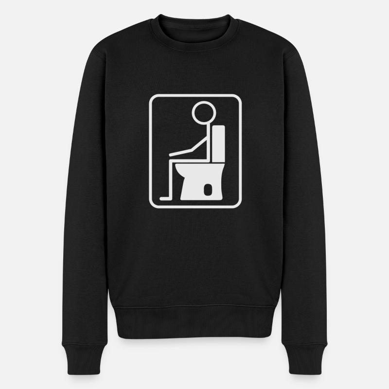 Toilettes, toilettes, bâtons - Pull Premium bio Homme - noir