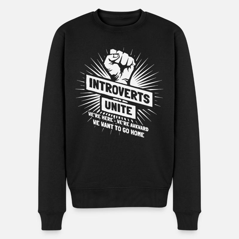 Introvertierte - vereinen - Männer Premium Bio Pullover - Schwarz