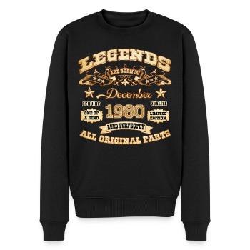 Legends are born in December 1980 - Men's Premium Organic Jumper - black - Front - Nico (187cm)