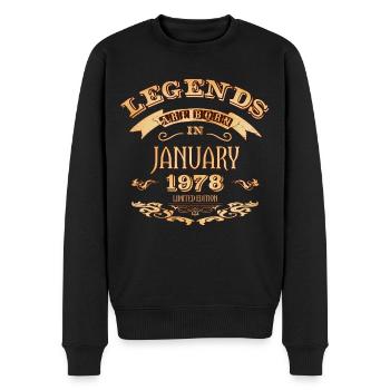 Legends are born in January 1978 - Men's Premium Organic Jumper - black - Front - Nico (187cm)
