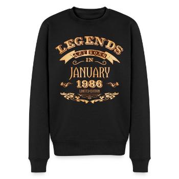 Legends are born in January 1986 - Men's Premium Organic Jumper - black - Front - Nico (187cm)
