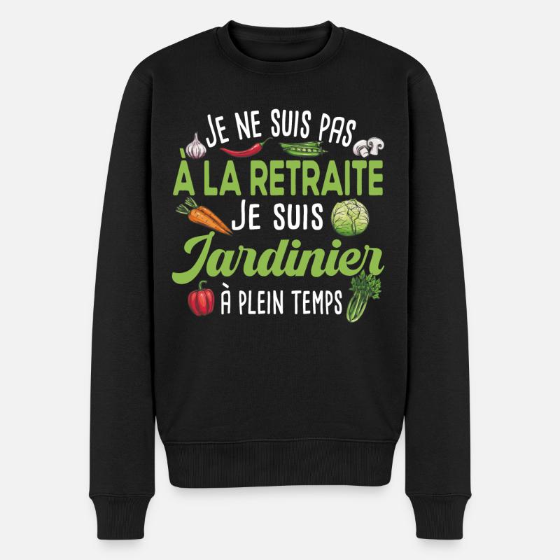 Jardinier Retraite Jardinage Retraité Papy Cadeau - Pull Premium bio Homme - noir