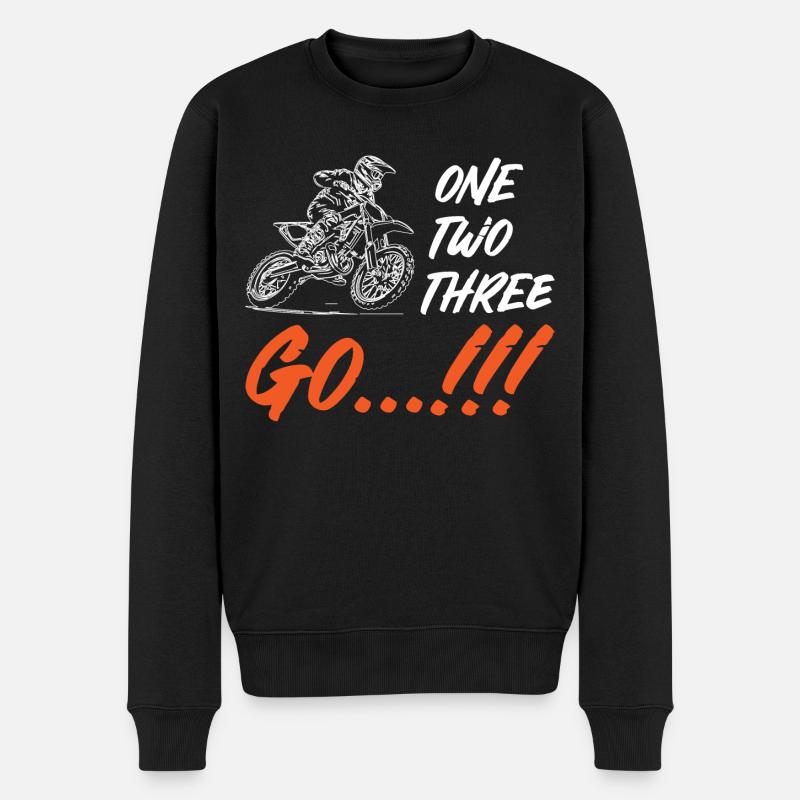 Un Deux Trois Go Motocross - Pull Premium bio Homme - noir