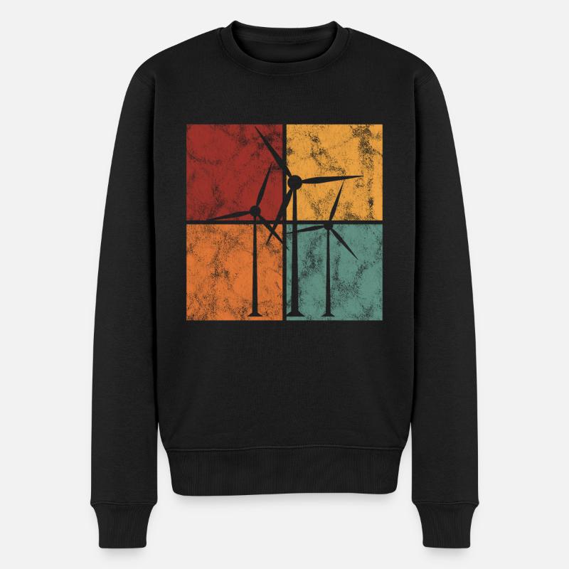 Énergie éolienne énergie éolienne éolienne - Pull Premium bio Homme - noir
