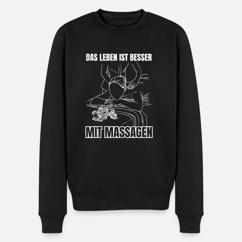 Masseur Massagetherapie Massieren Berufssadis - Männer Premium Bio Pullover - Schwarz