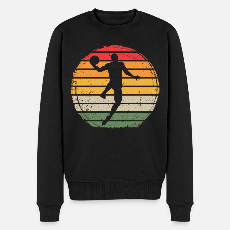 Basketball Vintage - Männer Premium Bio Pullover - Schwarz