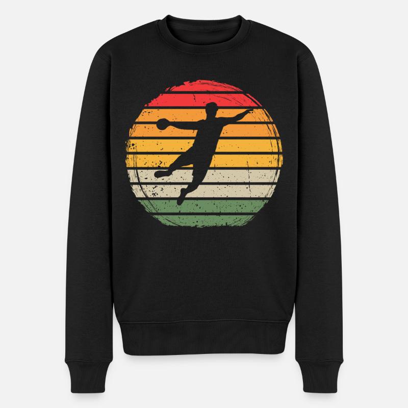 Handball Vintage - Männer Premium Bio Pullover - Schwarz