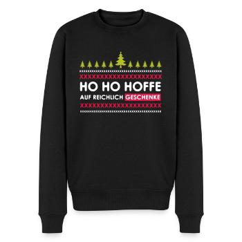Weihnachten Spruch - Männer Premium Bio Pullover - Schwarz - Vorne - Nico (187cm)