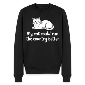 Mon Chat Gouvernerait Mieux Le Pays - Pull Premium bio Homme - noir - Devant - Nico (187cm)