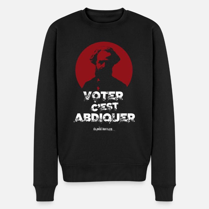 Elisée Reclus VOTER - Pull Premium bio Homme - noir