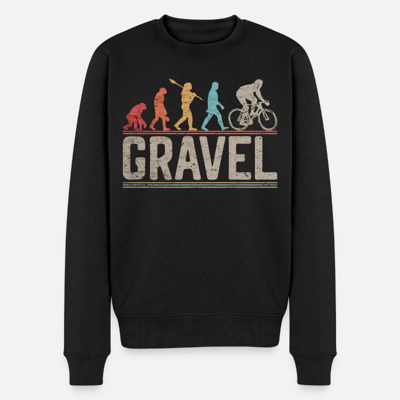 Fahren Sie Gravel Bike Evolution von Man Funny Bicycle - Männer Premium Bio Pullover - Schwarz