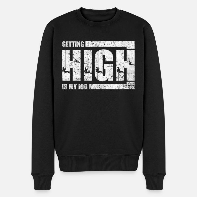 High werden ist mein Job - Männer Premium Bio Pullover - Schwarz