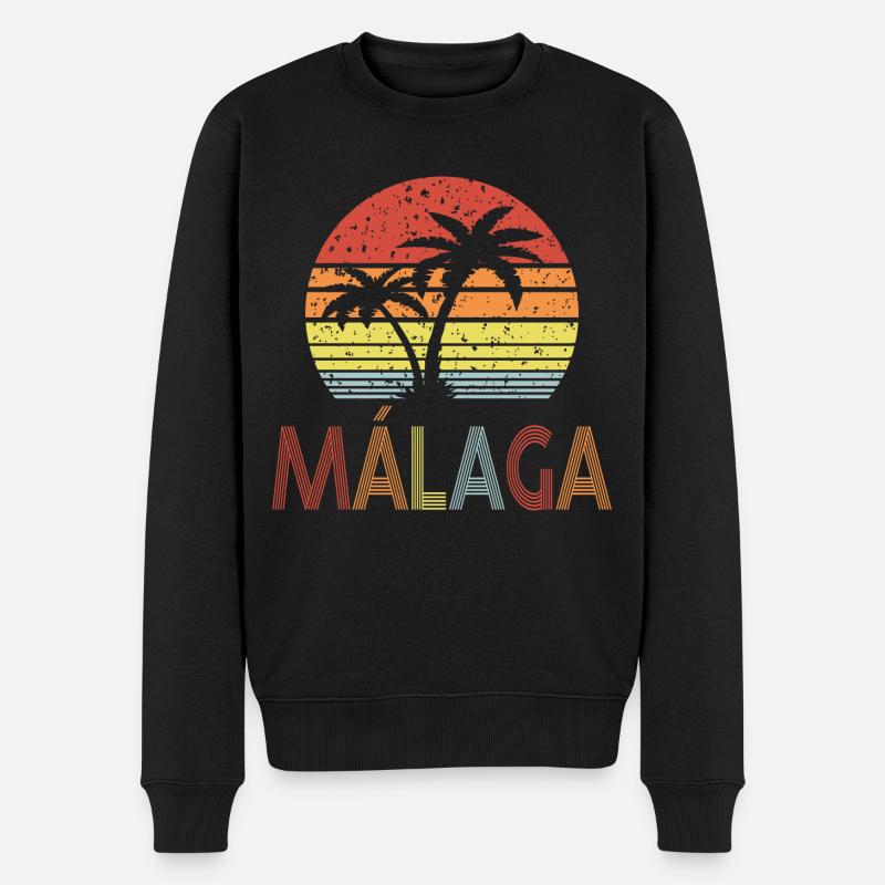 Malaga - Männer Premium Bio Pullover - Schwarz
